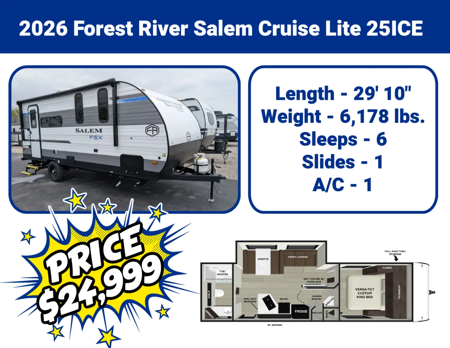 Unknown 2026 Forest River SALEM CRUISE LITE 25ICE for sale in Hartford, IL