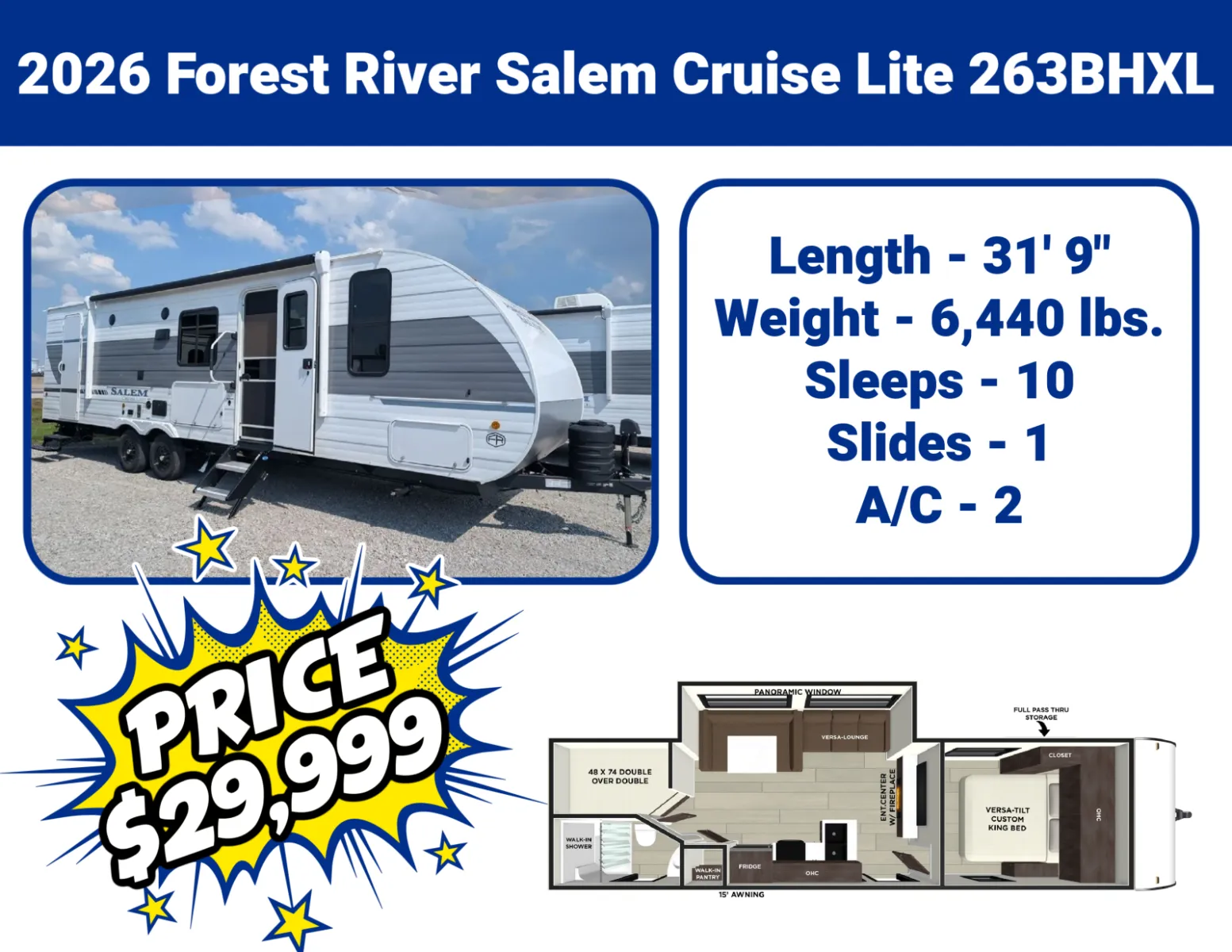Unknown 2026 Forest River Salem Cruise Lite 263BHXL for sale in Hartford, IL