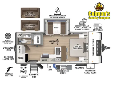 Another view of 2026 Forest River Surveyor Legend  202RBLE for sale in Hartford, IL at Colman's Country Campers