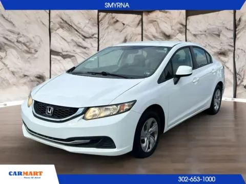White 2013 Honda Civic LX Sedan 4D for sale in Smyrna, DE