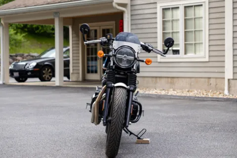 Another view of 2024 Royal Enfield Continental GT 650 Slipstream Blue Custom for sale in Boxborough, MA at Boxborough Showroom & Service Center