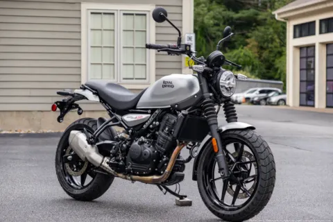Photos of 2026 Royal Enfield Guerilla 450 Smoke Silver for sale in Boxborough, MA at Boxborough Showroom & Service Center