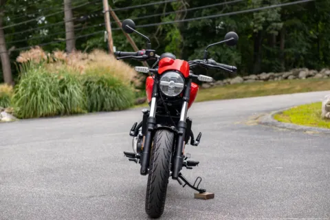 Another view of 2027 Royal Enfield Guerrilla 450 Apex Red for sale in Boxborough, MA at Boxborough Showroom & Service Center