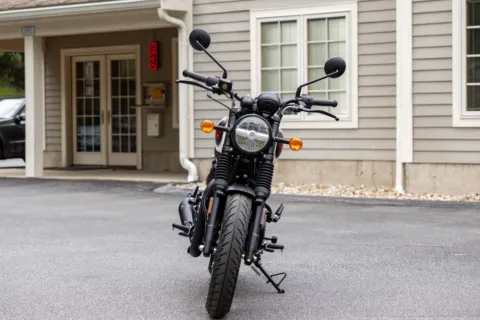 Another view of 2027 Royal Enfield Hunter 350 Tokyo Black for sale in Boxborough, MA at Boxborough Showroom & Service Center