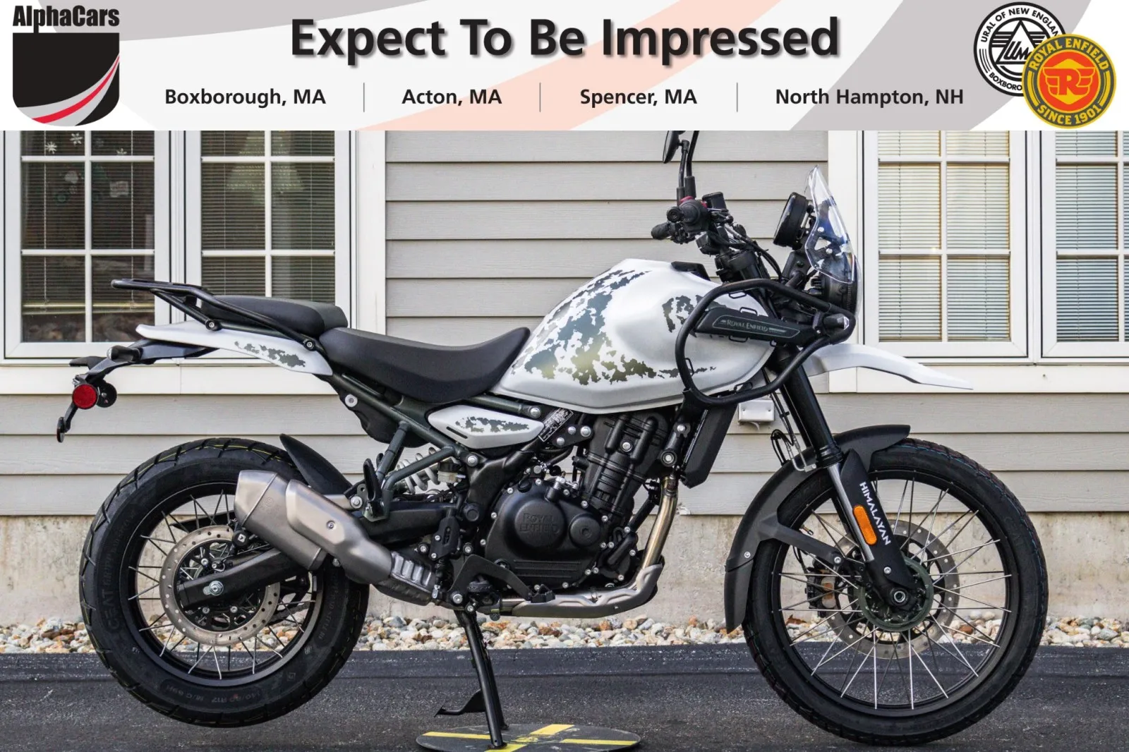 White 2025 Royal Enfield Himalayan 450 Kamet White Tubeless for sale in Boxborough, MA