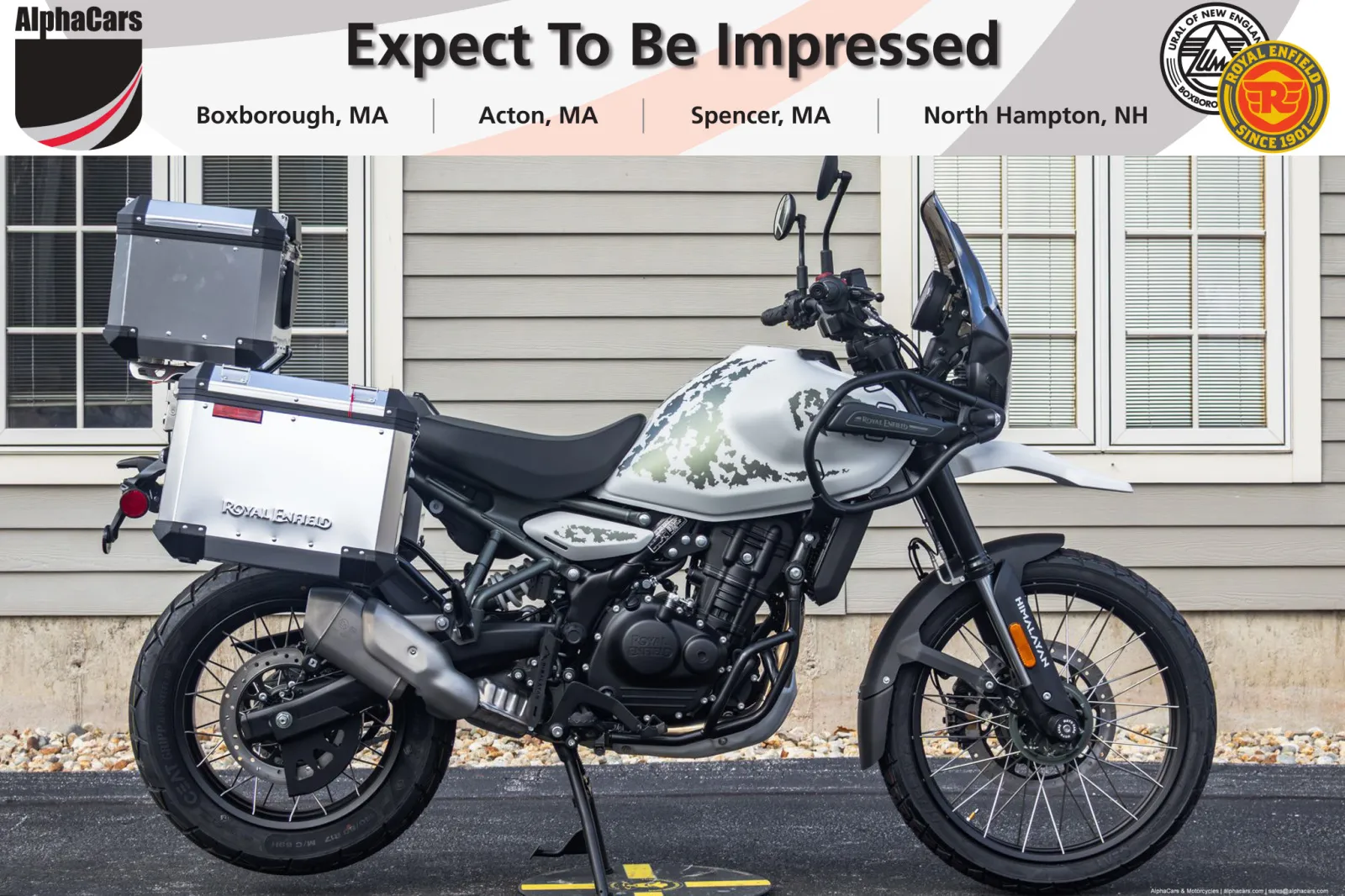White 2025 Royal Enfield Himalayan 450 Kamet White Tubeless Rally for sale in Boxborough, MA