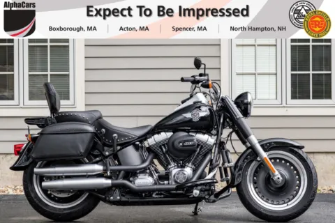 Black 2016 Harley-Davidson Softail Fat Boy Lo ABS for sale in Boxborough, MA
