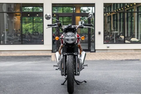Another view of 2024 Royal Enfield Interceptor INT650 Canyon Red Custom for sale in Boxborough, MA at Boxborough
