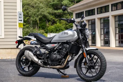 Photos of 2026 Royal Enfield Guerrilla 450 Smoke Silver for sale in Boxborough, MA at Boxborough Showroom & Service Center