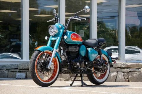 Another view of 2026 Royal Enfield Goan Classic 350 Trip Teal for sale in Boxborough, MA at Boxborough Showroom & Service Center
