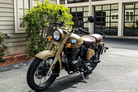Another view of 2024 Royal Enfield Classic 350 Signals Desert Sand for sale in Boxborough, MA at Boxborough