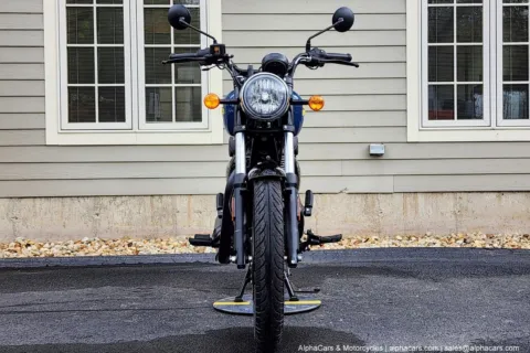 Another view of 2023 Royal Enfield Meteor 350 Fireball Blue for sale in Boxborough, MA at Boxborough