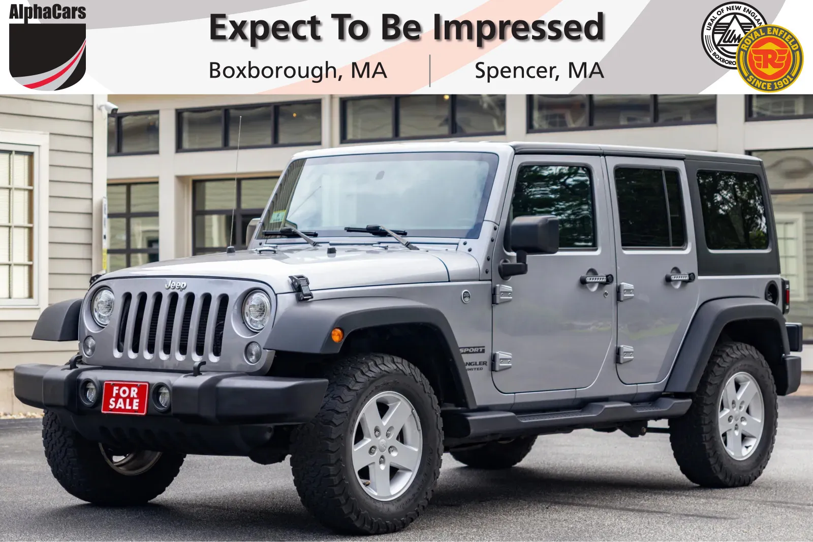 Silver 2017 Jeep Wrangler Unlimited Sport 4x4 for sale in Boxborough, MA