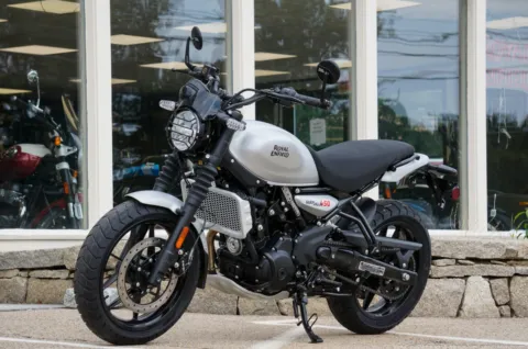 Photos of 2026 Royal Enfield Guerrilla 450 Smoke Silver Launch Edition for sale in Boxborough, MA at Boxborough Showroom & Service Center