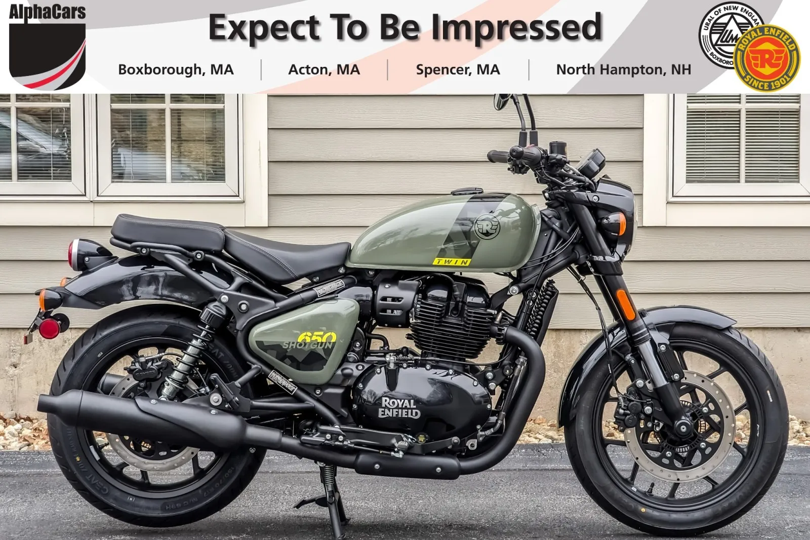 Green 2026 Royal Enfield Shotgun 650 Green Drill for sale in North Hampton, NH