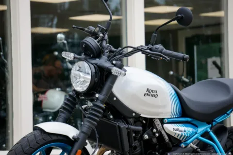 More photos of 2026 Royal Enfield Guerrilla 450 Brava Blue at North Hampton Showroom, NH