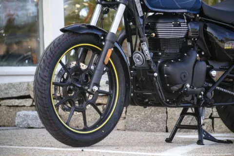 Another view of 2023 Royal Enfield Meteor 350 Fireball Blue for sale in North Hampton, NH at North Hampton