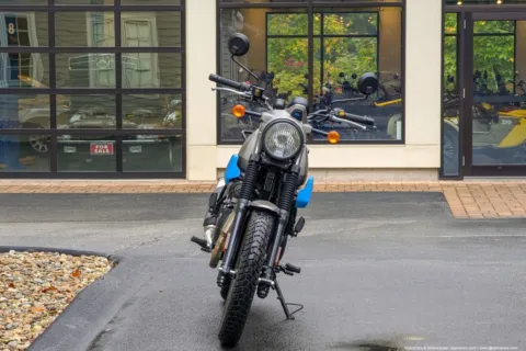 Photos of 2023 Royal Enfield Scram 411 Graphite Blue for sale in North Hampton, NH at North Hampton