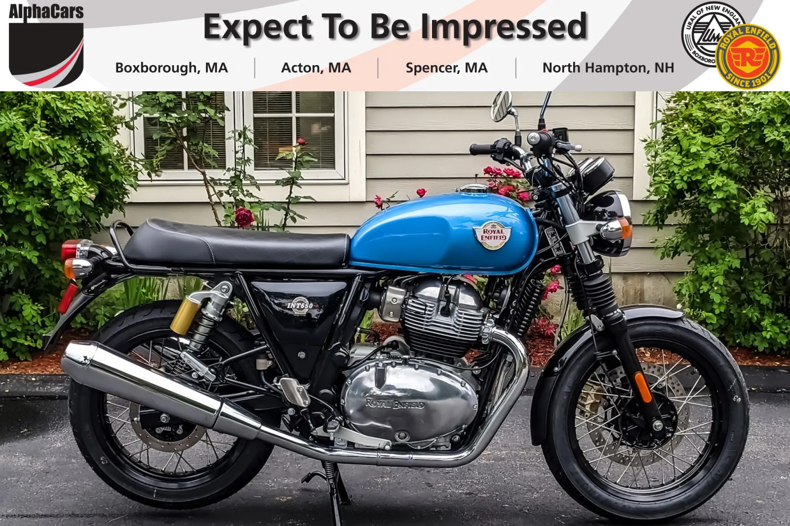 Blue 2023 Royal Enfield Interceptor INT650 Ventura Blue for sale in North Hampton, NH
