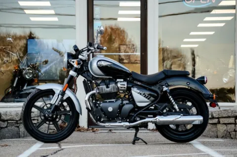 Another view of 2024 Royal Enfield Super Meteor 650 Interstellar Grey for sale in Spencer, MA at Spencer