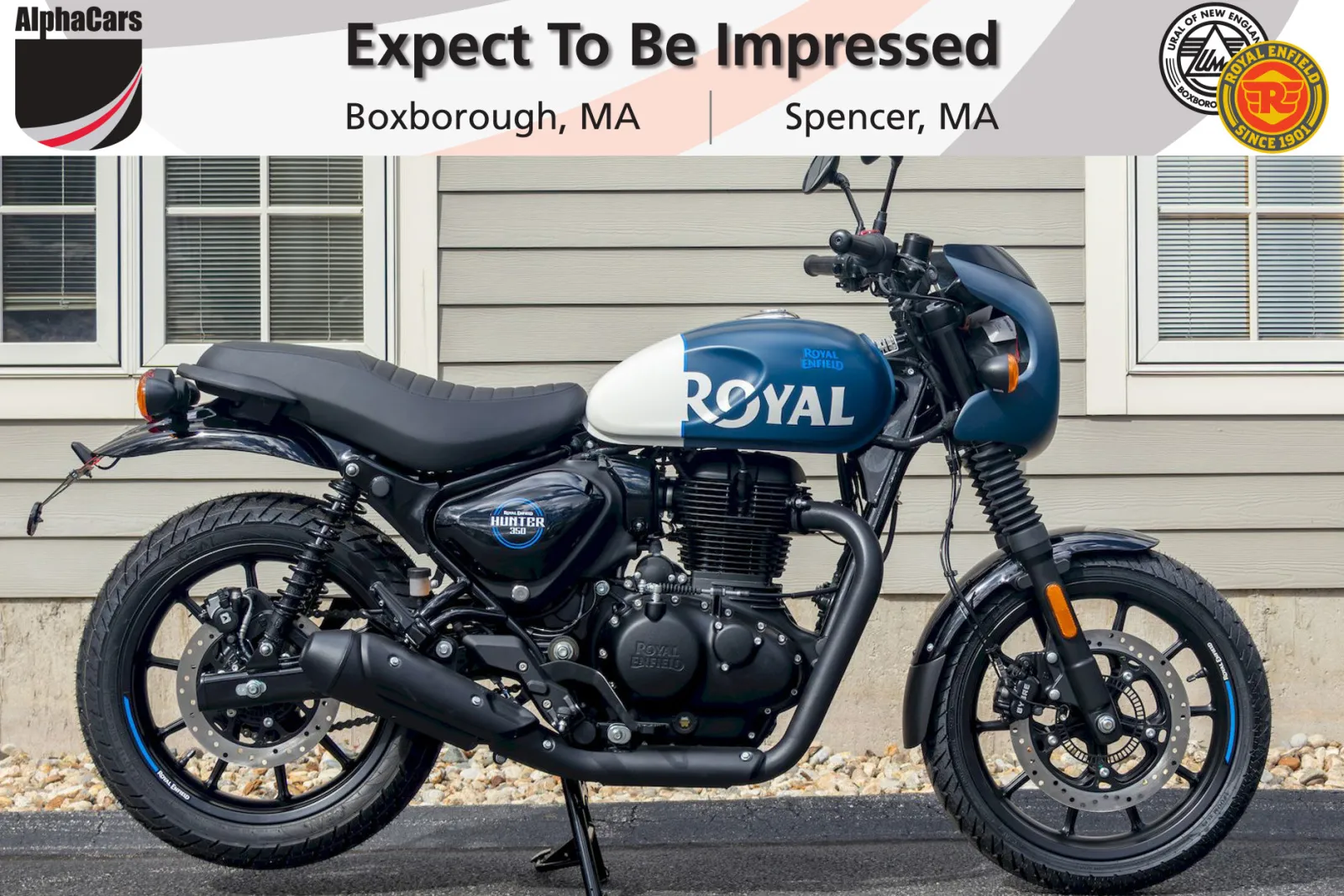 Blue 2024 Royal Enfield Hunter 350 Rebel Blue Cafe for sale in Spencer, MA