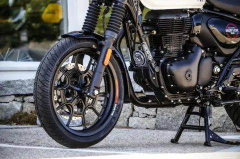 Another view of 2024 Royal Enfield Hunter 350 Dapper White for sale in Spencer, MA at Spencer