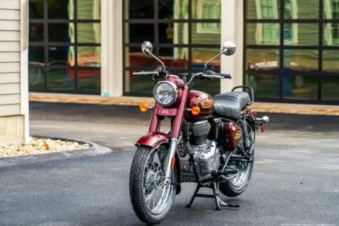 Another view of 2024 Royal Enfield Bullet 350 Standard Maroon for sale in Spencer, MA at Spencer