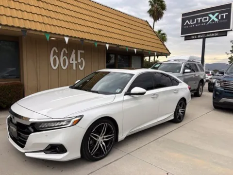 White 2021 Honda Accord Touring 2.0T for sale in Riverside, CA