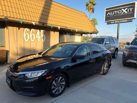 Black 2017 Honda Civic EX for sale in Riverside, CA