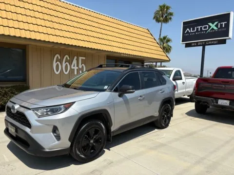 Silver 2019 Toyota RAV4 Hybrid XLE for sale in Riverside, CA