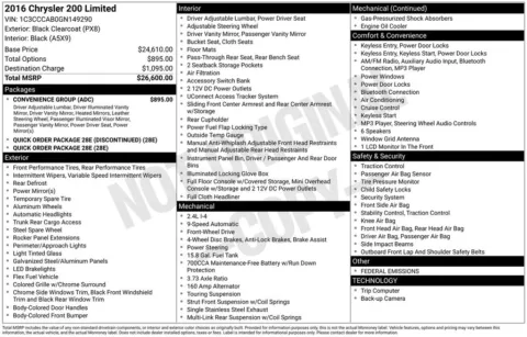 Photos of 2016 Chrysler 200 Limited for sale in Mooresville, NC at Pinnacle Motor Company LKN