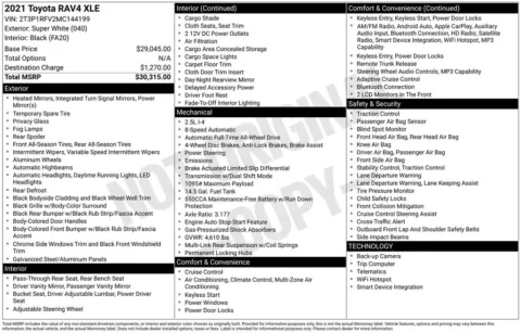 Photos of 2021 Toyota RAV4 XLE for sale in Mooresville, NC at Pinnacle Motor Company LKN