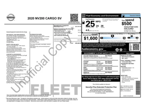 Photos of 2020 Nissan NV200 SV for sale in Mooresville, NC at Pinnacle Motor Company LKN