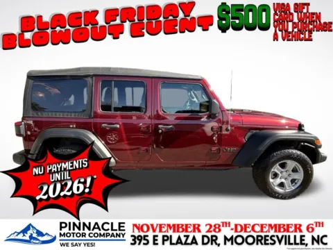 Photos of 2021 Jeep Wrangler Unlimited Sport S for sale in Mooresville, NC at Pinnacle Motor Company LKN