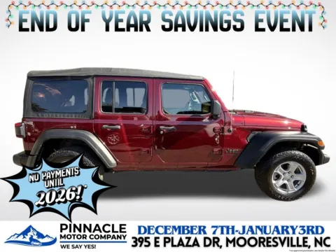 Photos of 2021 Jeep Wrangler Unlimited Sport S for sale in Mooresville, NC at Pinnacle Motor Company LKN