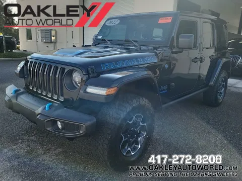 Black 2022 Jeep Wrangler Unlimited Rubicon 4xe for sale in Branson West, MO