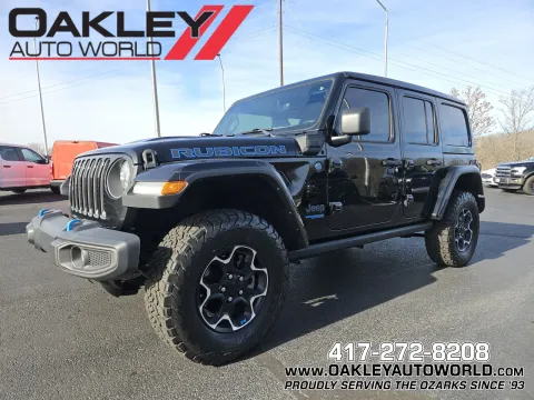 Black 2022 Jeep Wrangler Unlimited Rubicon 4xe for sale in Branson West, MO