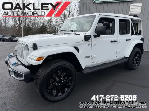 White 2022 Jeep Wrangler Unlimited Sahara 4xe for sale in Branson West, MO
