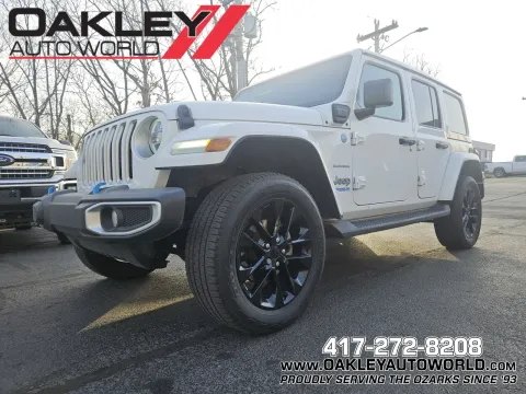 White 2022 Jeep Wrangler Unlimited Sahara 4xe for sale in Branson West, MO