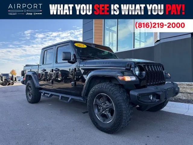 Used 2021 Jeep Gladiator WILLYS with VIN 1C6HJTAG7ML621308 for sale in Kansas City
