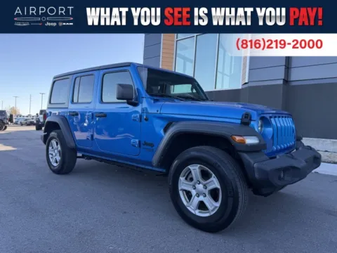 Blue 2021 Jeep Wrangler Unlimited Sport S for sale in Platte City, MO