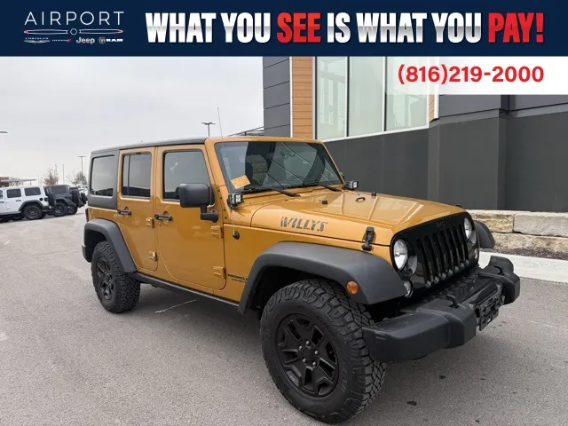 Used 2014 Jeep Wrangler Unlimited Willys Wheeler with VIN 1C4BJWDG7EL314363 for sale in Kansas City