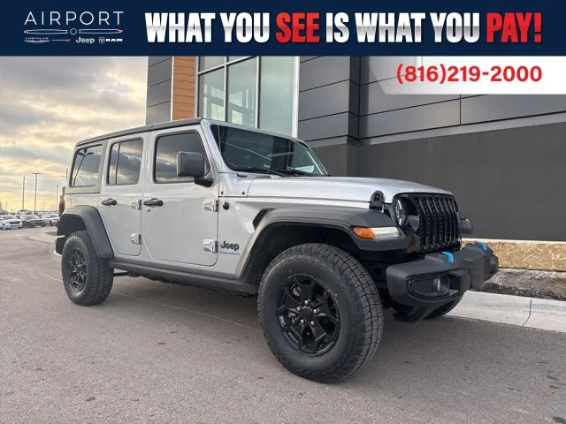 Used 2023 Jeep Wrangler 4xe Willys 4XE with VIN 1C4JJXN68PW592309 for sale in Kansas City