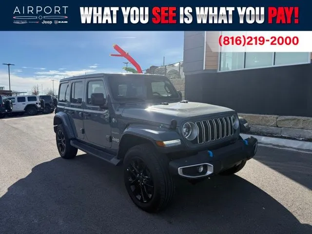 Used 2024 Jeep Wrangler 4xe Sahara 4XE with VIN 1C4RJXP65RW342481 for sale in Kansas City