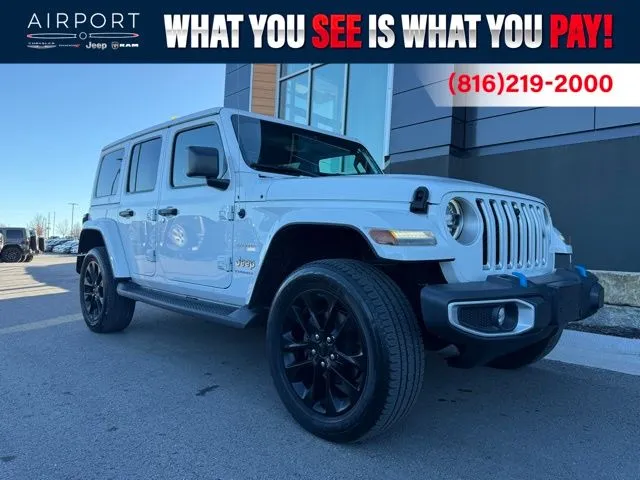 White 2023 Jeep Wrangler Sahara 4xe for sale in Platte City, MO
