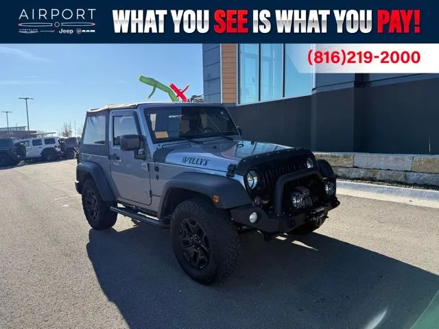 Used 2017 Jeep Wrangler Willys Wheeler with VIN 1C4AJWAGXHL747194 for sale in Kansas City