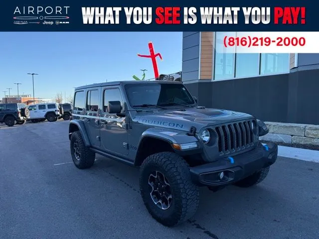Used 2023 Jeep Wrangler 4xe Rubicon 4XE with VIN 1C4JJXR61PW584384 for sale in Kansas City