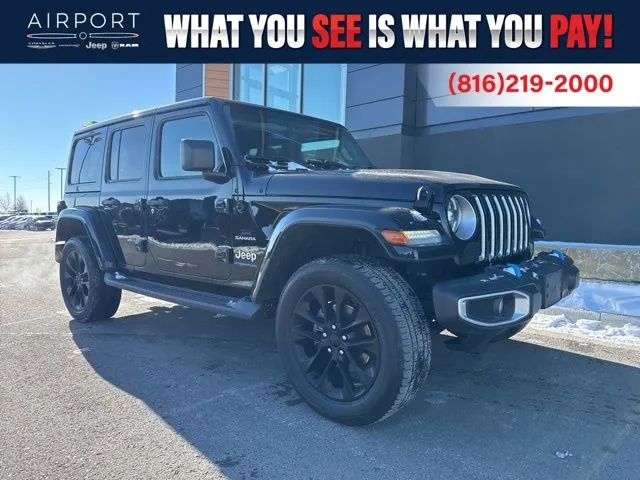 Used 2023 Jeep Wrangler 4xe Sahara 4XE with VIN 1C4JJXP66PW564943 for sale in Kansas City