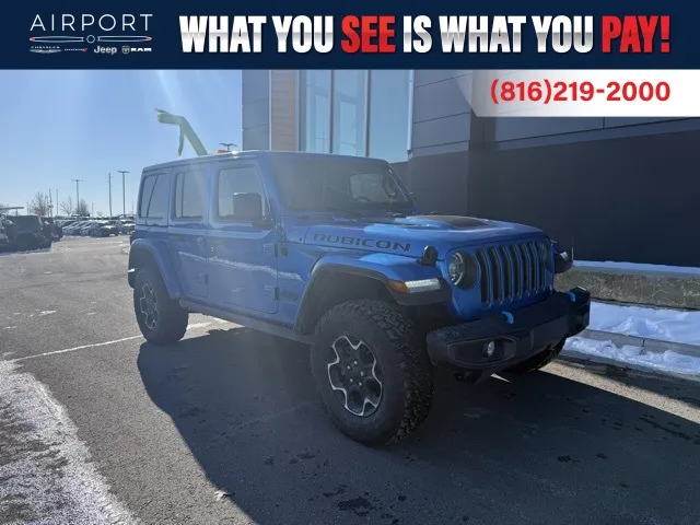Blue 2022 Jeep Wrangler Unlimited Rubicon 4xe for sale in Platte City, MO