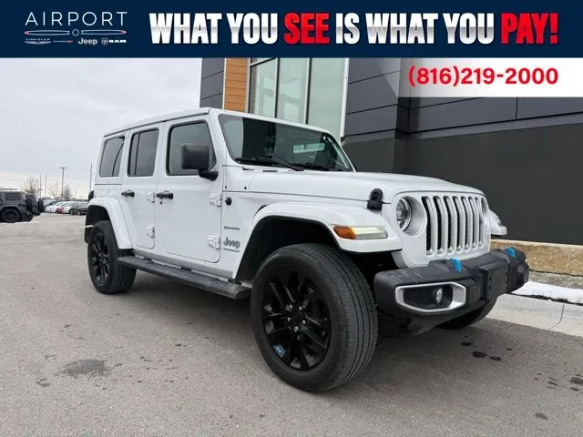 White 2023 Jeep Wrangler Sahara 4xe for sale in Platte City, MO